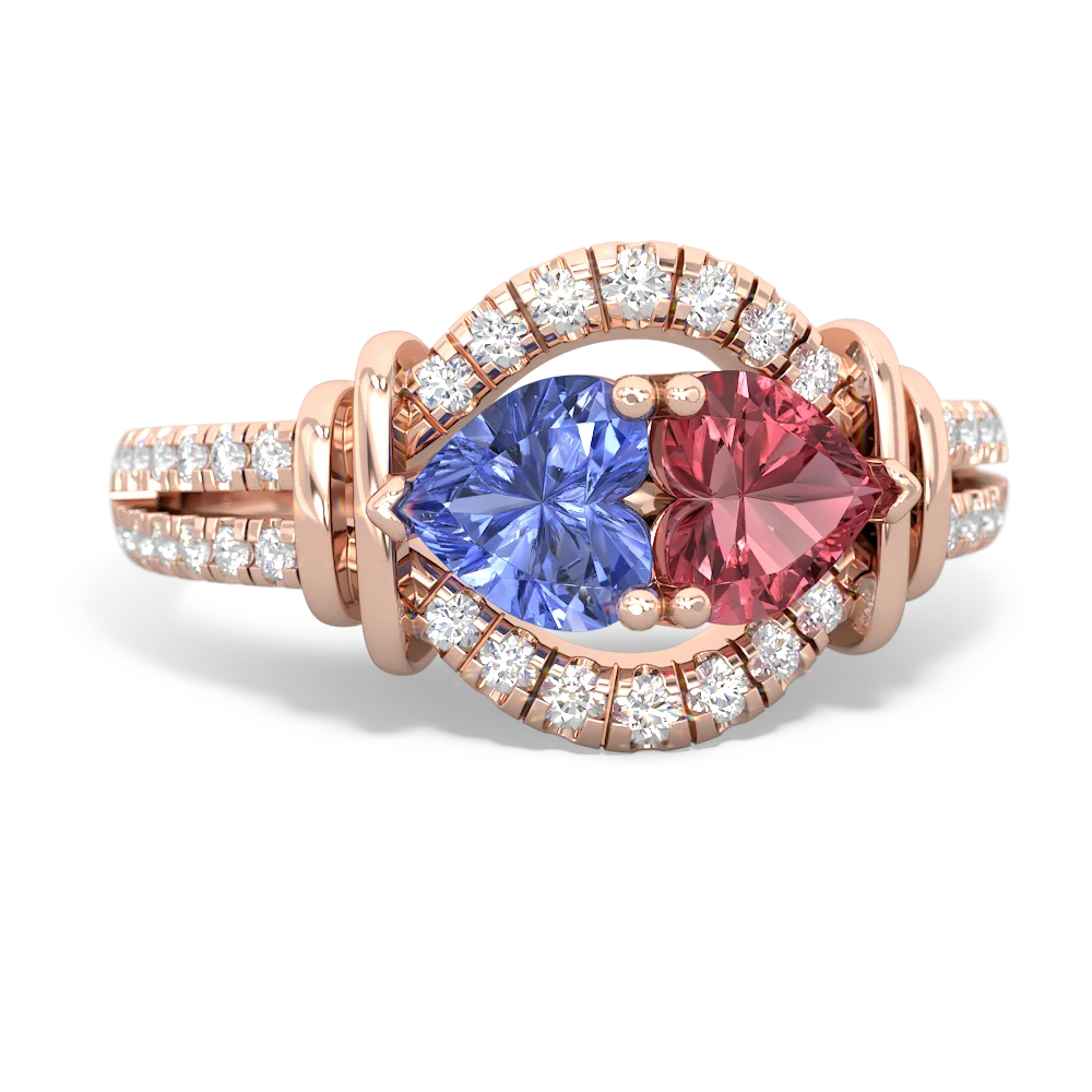 Tanzanite Art-Deco Keepsake 14K Rose Gold ring R5630