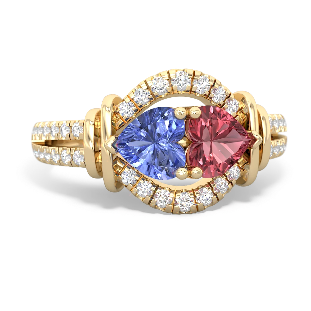 Tanzanite Art-Deco Keepsake 14K Yellow Gold ring R5630