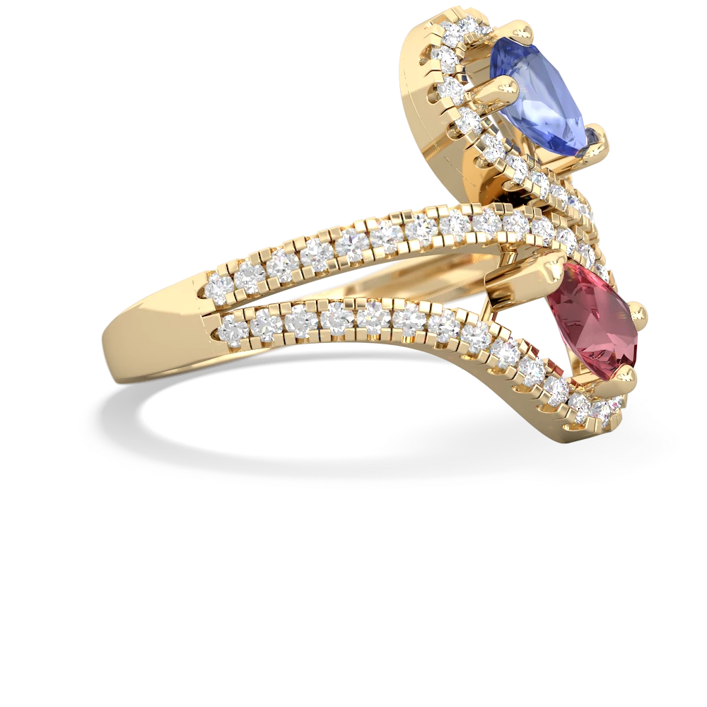 Tanzanite Diamond Dazzler 14K Yellow Gold ring R3000