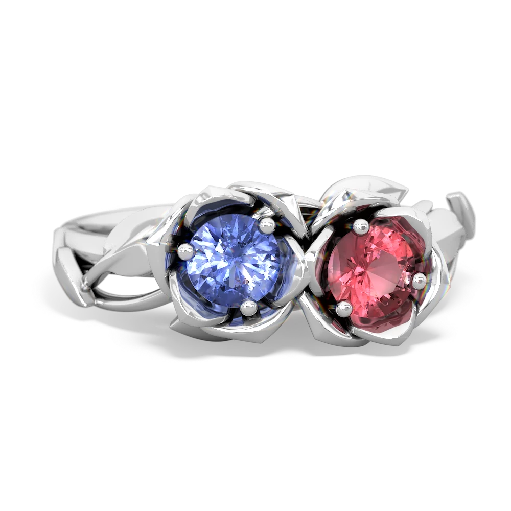 Tanzanite Rose Garden 14K White Gold ring R5510