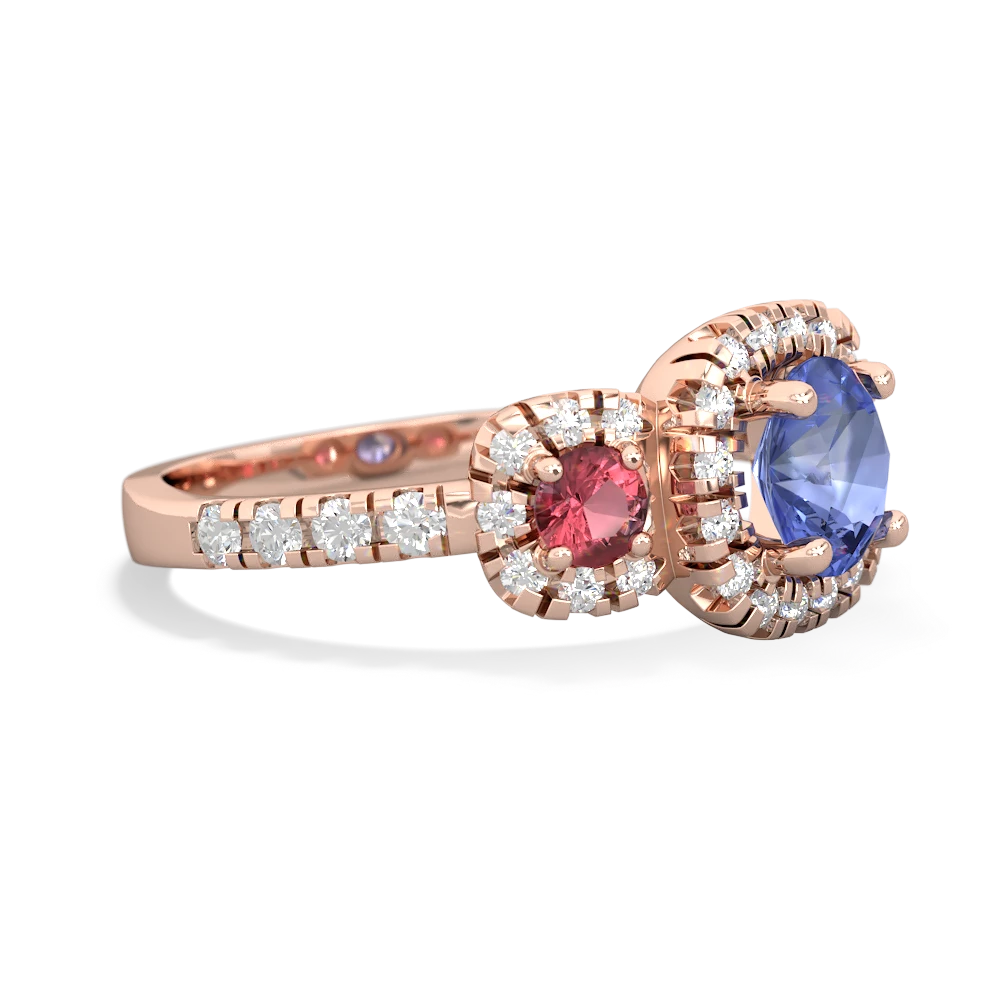 Tanzanite Regal Halo 14K Rose Gold ring R5350