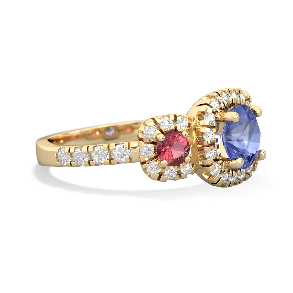 Tanzanite Regal Halo 14K Yellow Gold ring R5350