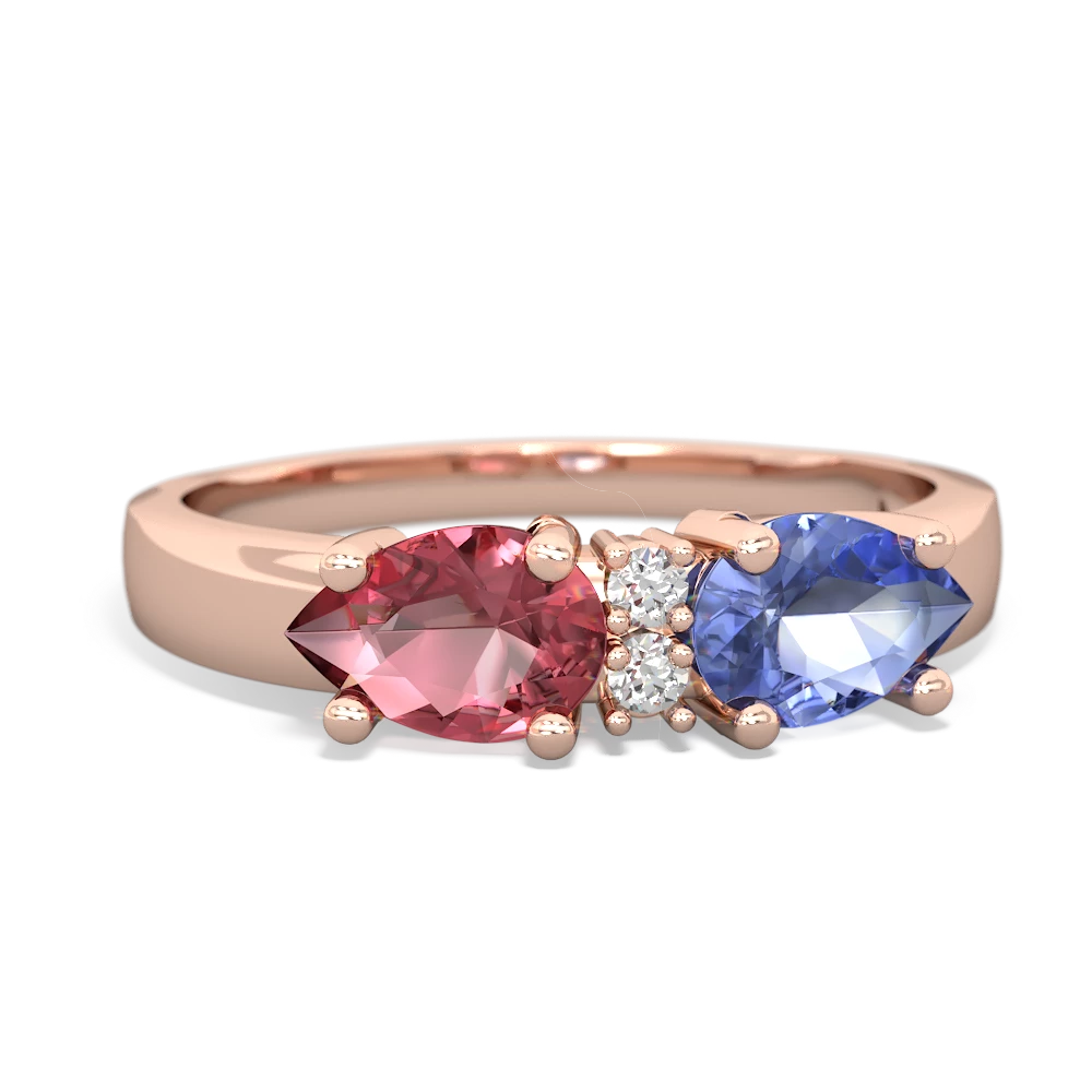 Tanzanite Pear Bowtie 14K Rose Gold ring R0865