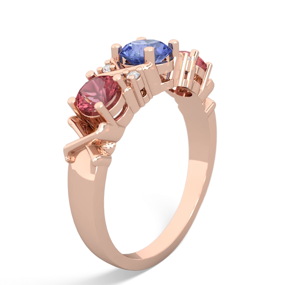 Tanzanite Hugs And Kisses 14K Rose Gold ring R5016