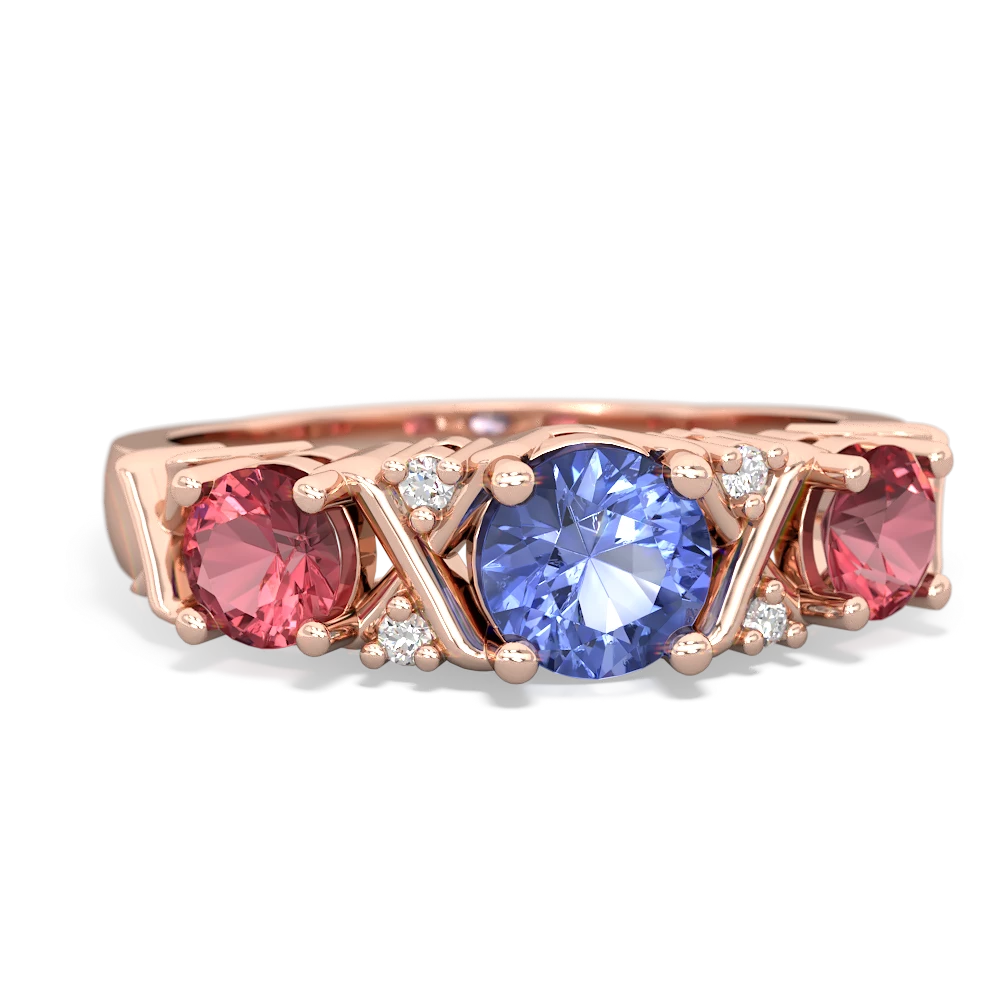 Tanzanite Hugs And Kisses 14K Rose Gold ring R5016