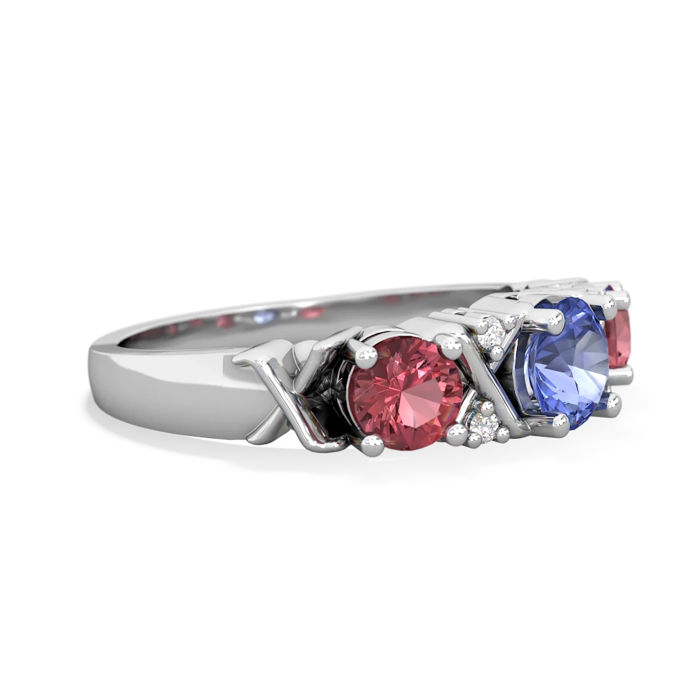 Tanzanite Hugs And Kisses 14K White Gold ring R5016