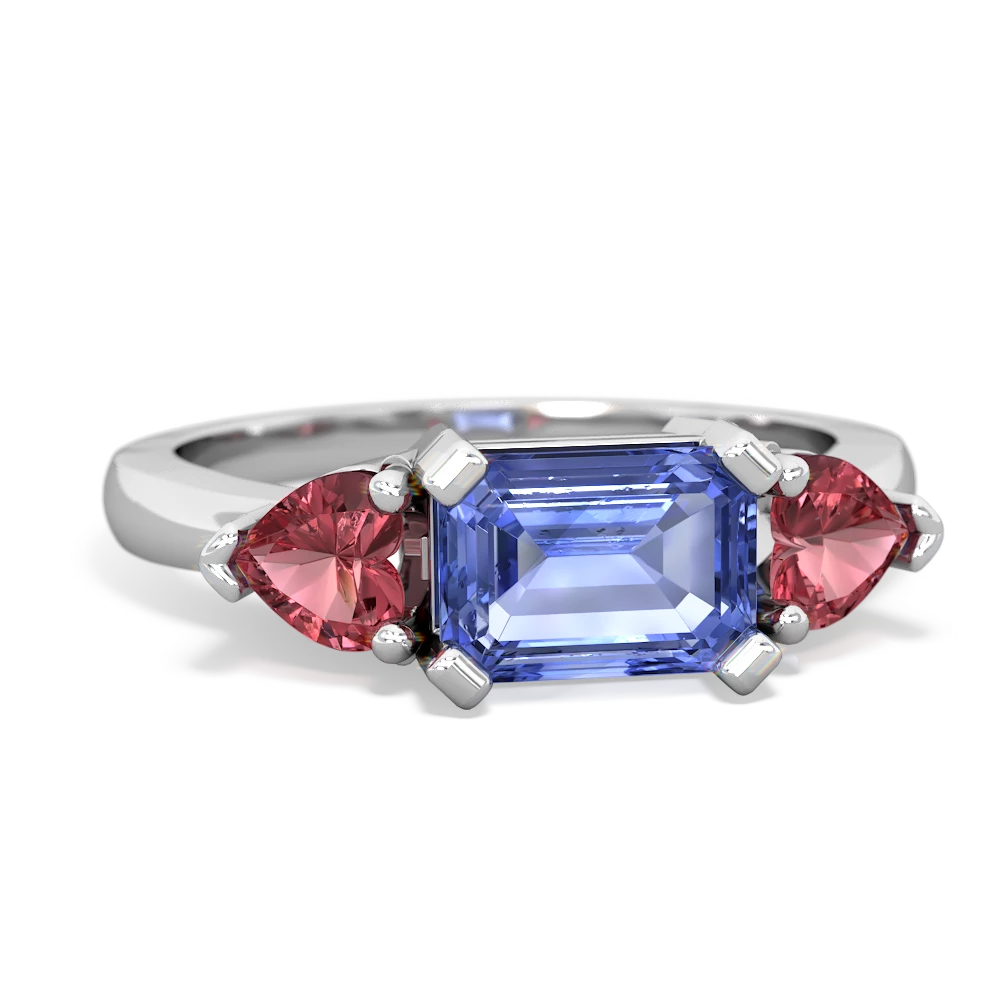 Tanzanite Three Stone 14K White Gold ring R5235