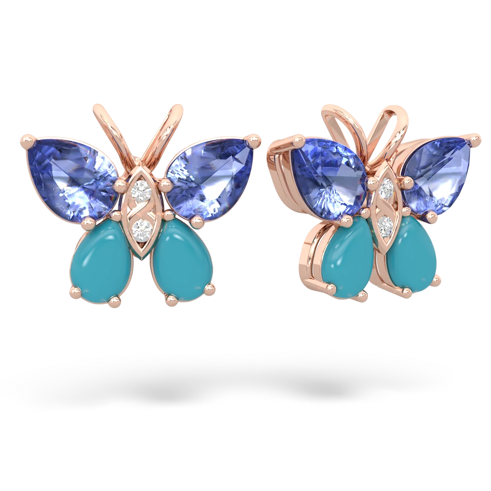 Tanzanite Butterfly 14K Rose Gold earrings E2215