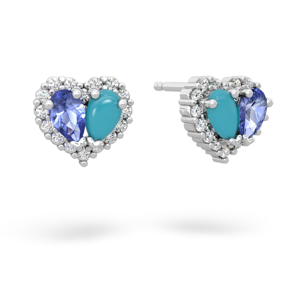 Tanzanite Halo 14K White Gold earrings E7008