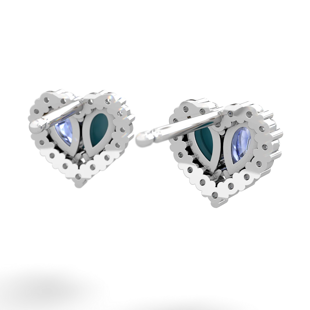 Tanzanite Halo 14K White Gold earrings E7008