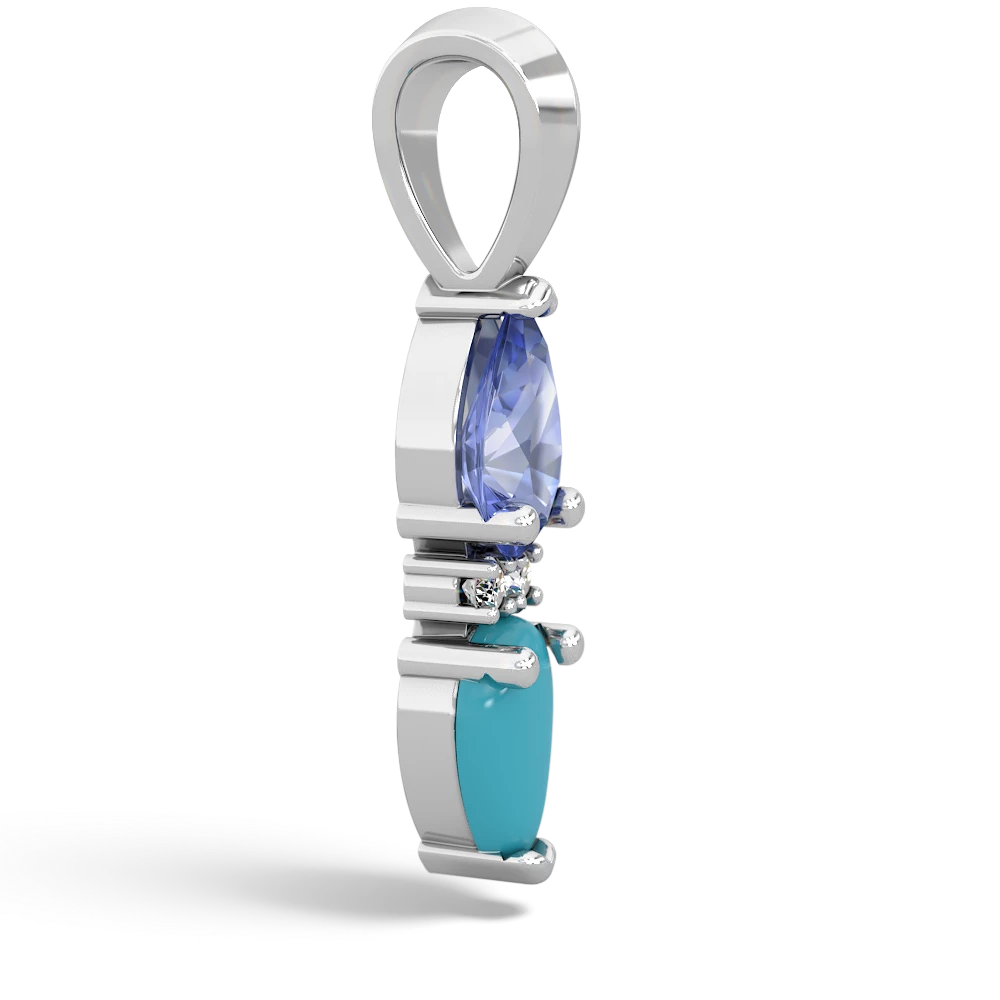 Tanzanite Bowtie Drop 14K White Gold pendant P0865