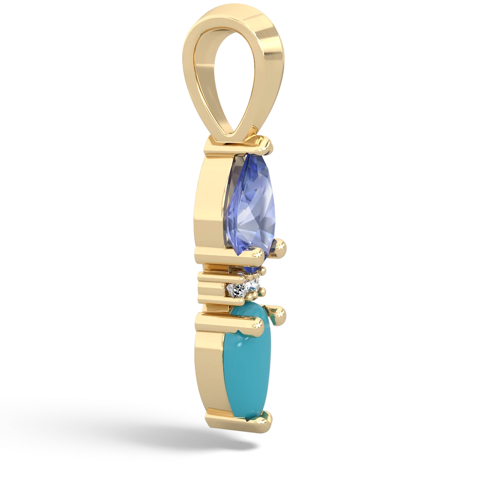Tanzanite Bowtie Drop 14K Yellow Gold pendant P0865