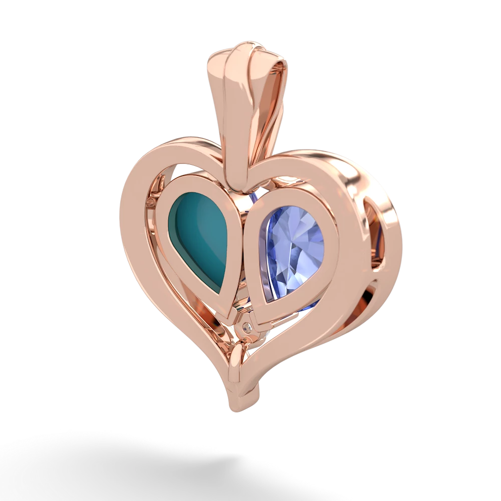 Tanzanite Two Become One 14K Rose Gold pendant P5330