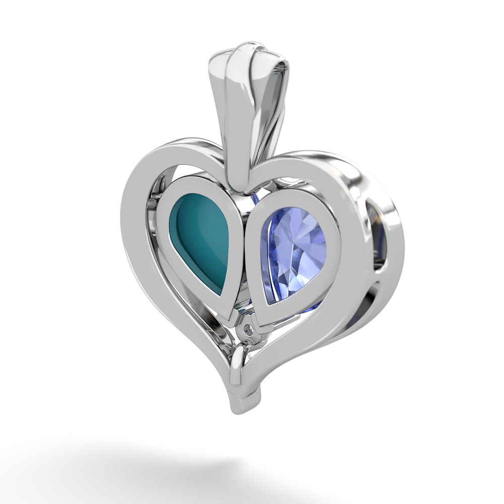 Tanzanite Two Become One 14K White Gold pendant P5330