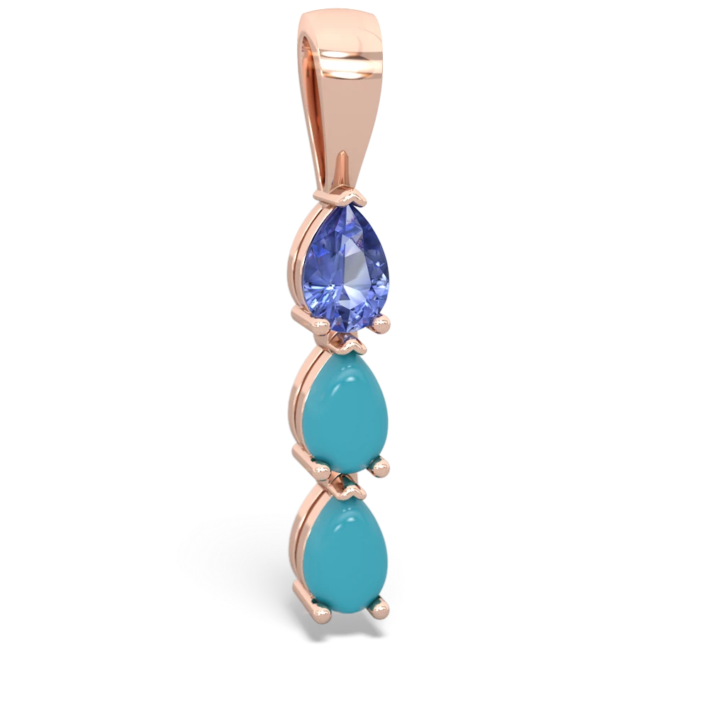 Tanzanite Dew Drops 14K Rose Gold pendant P2251