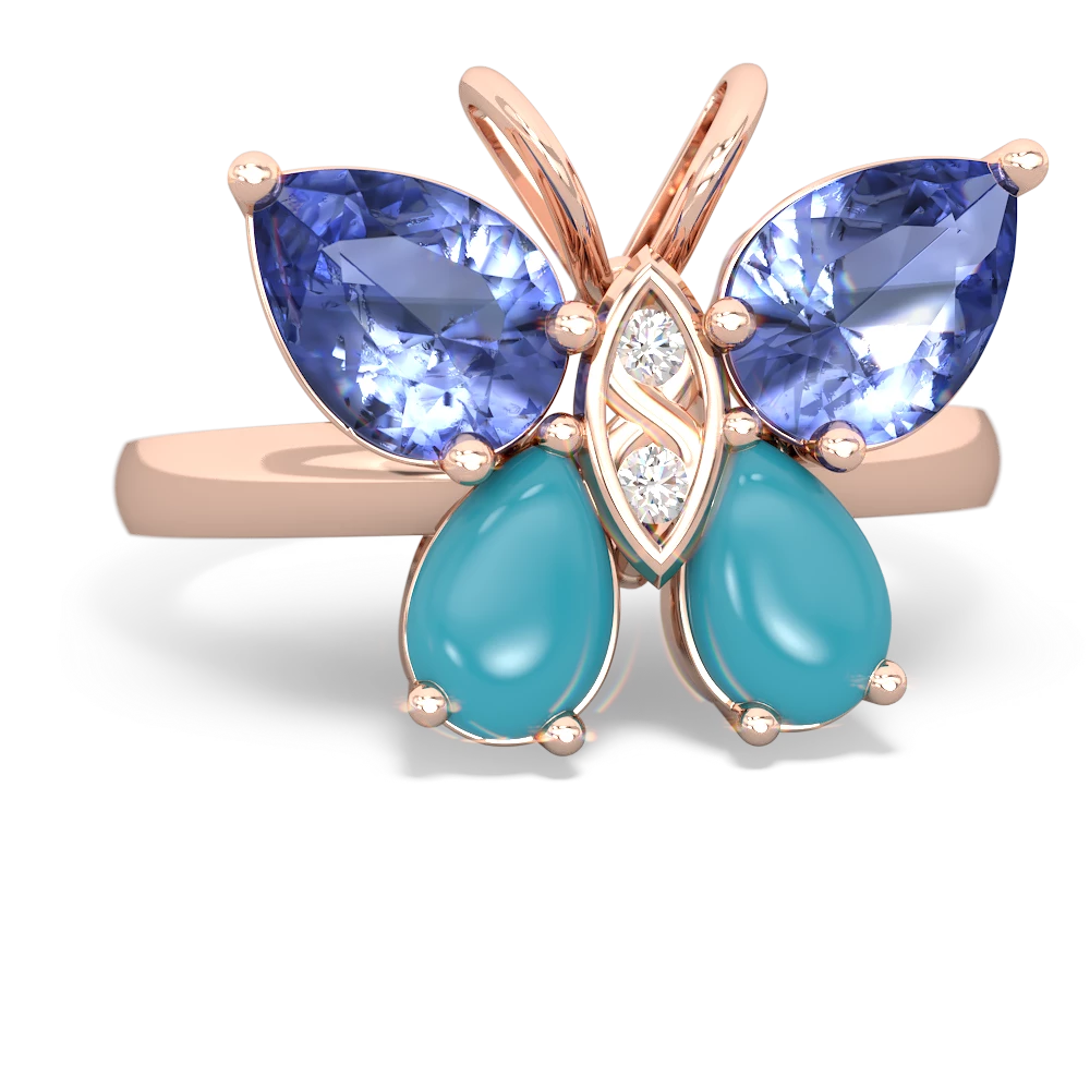 Tanzanite Butterfly 14K Rose Gold ring R2215