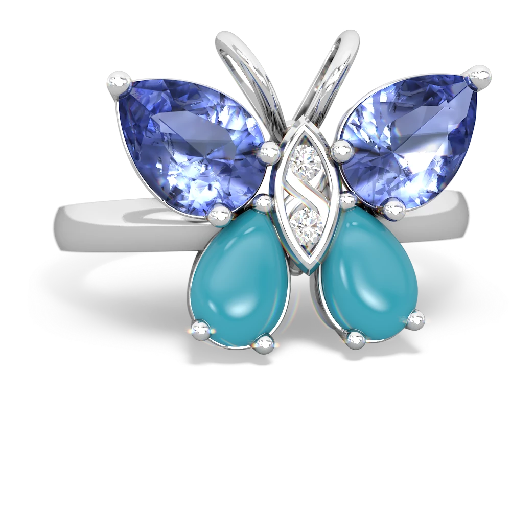 Tanzanite Butterfly 14K White Gold ring R2215