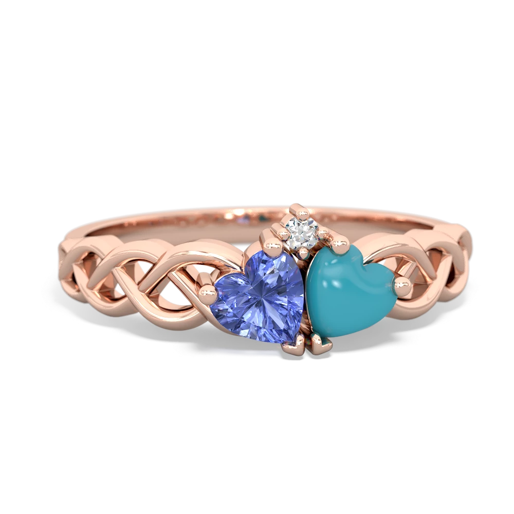 Tanzanite Heart To Heart Braid 14K Rose Gold ring R5870