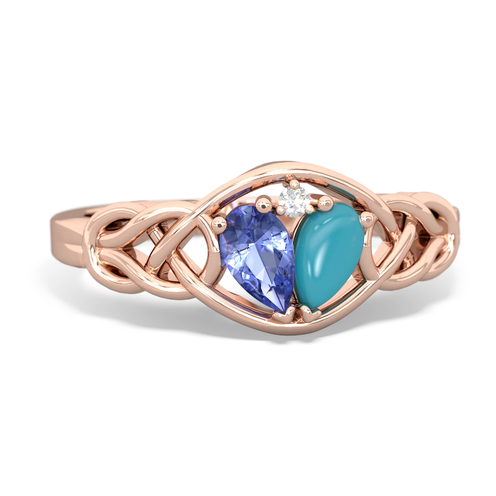 Tanzanite Celtic Love Knot 14K Rose Gold ring R5420