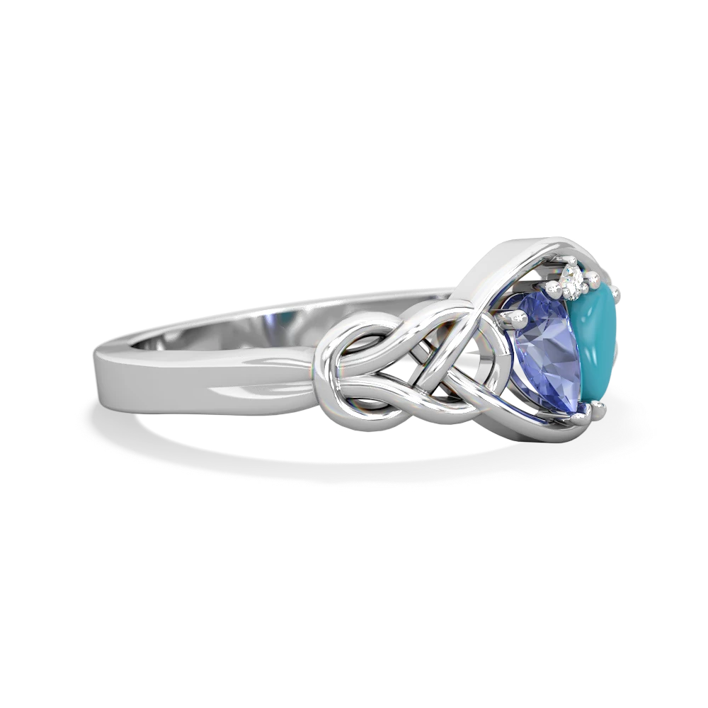 Tanzanite Celtic Love Knot 14K White Gold ring R5420