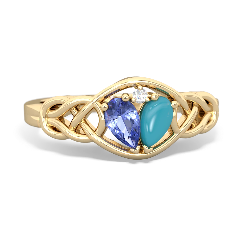 Tanzanite Celtic Love Knot 14K Yellow Gold ring R5420