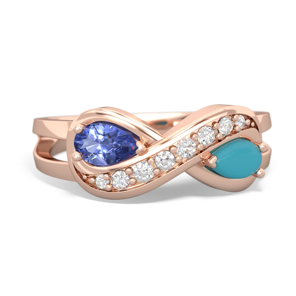 Tanzanite Diamond Infinity 14K Rose Gold ring R5390