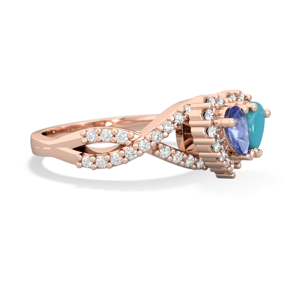 Tanzanite Diamond Twist 'One Heart' 14K Rose Gold ring R2640HRT