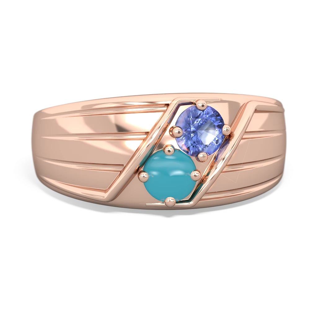 Tanzanite Men's Streamline 14K Rose Gold ring R0460