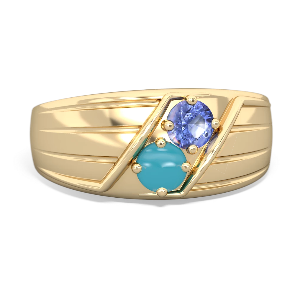 Tanzanite Men's Streamline 14K Yellow Gold ring R0460