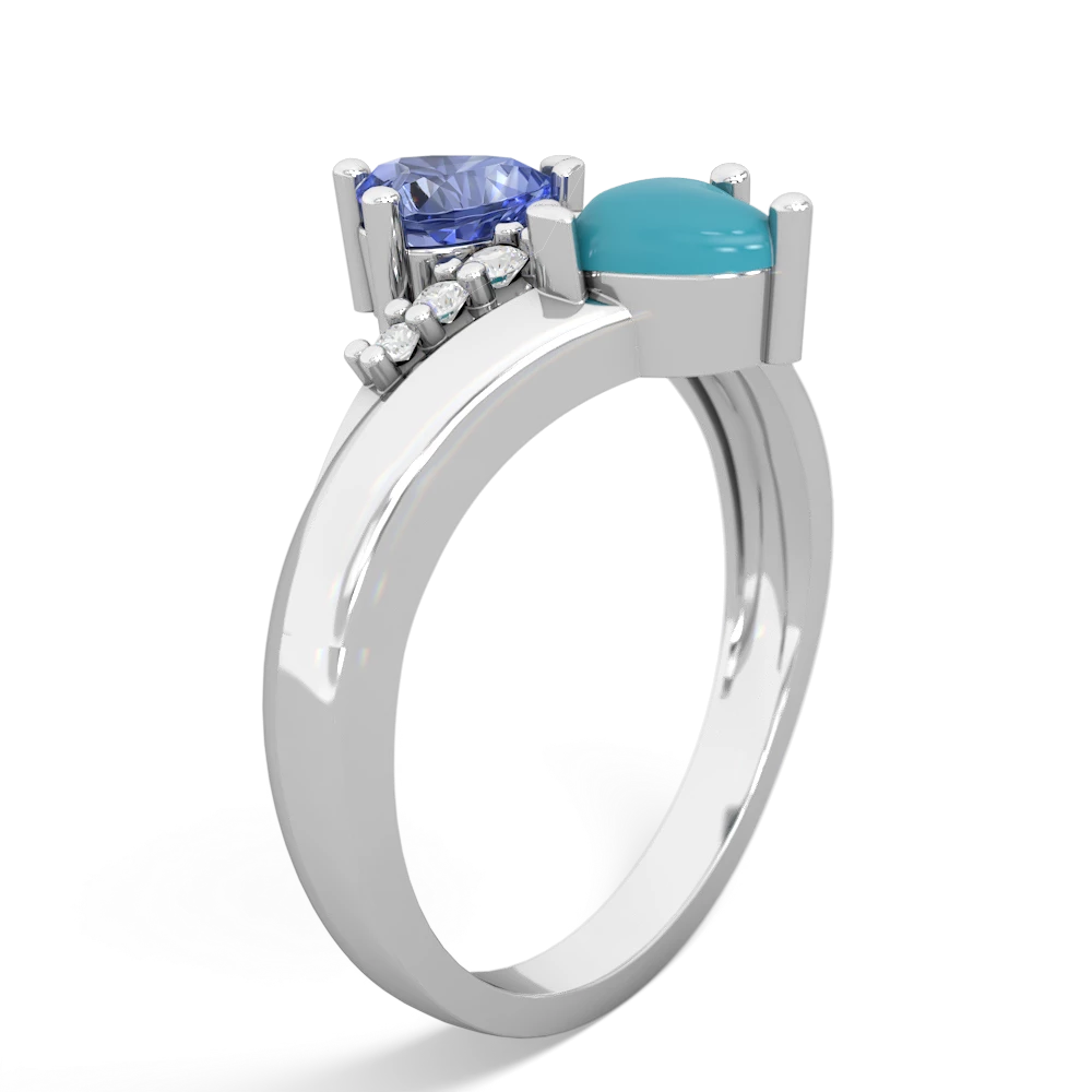 Tanzanite Heart To Heart 14K White Gold ring R2064