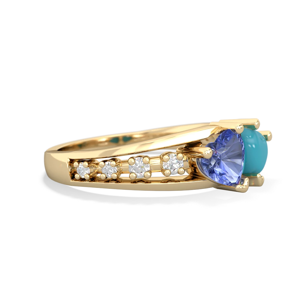 Tanzanite Heart To Heart 14K Yellow Gold ring R3342