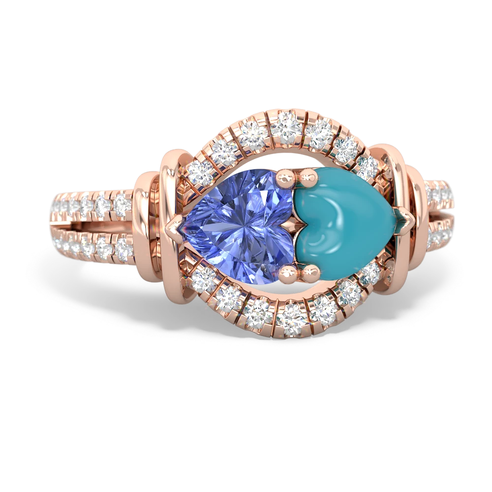 Tanzanite Art-Deco Keepsake 14K Rose Gold ring R5630