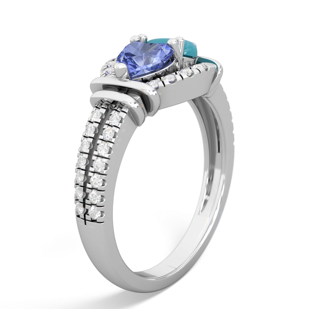 Tanzanite Art-Deco Keepsake 14K White Gold ring R5630