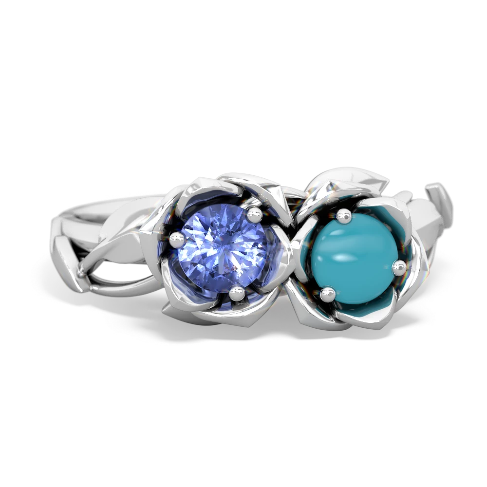 Tanzanite Rose Garden 14K White Gold ring R5510