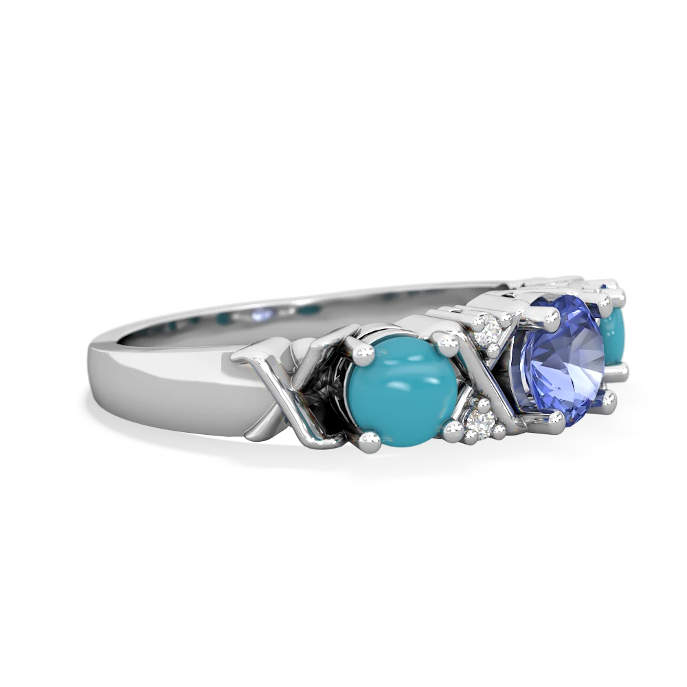 Tanzanite Hugs And Kisses 14K White Gold ring R5016