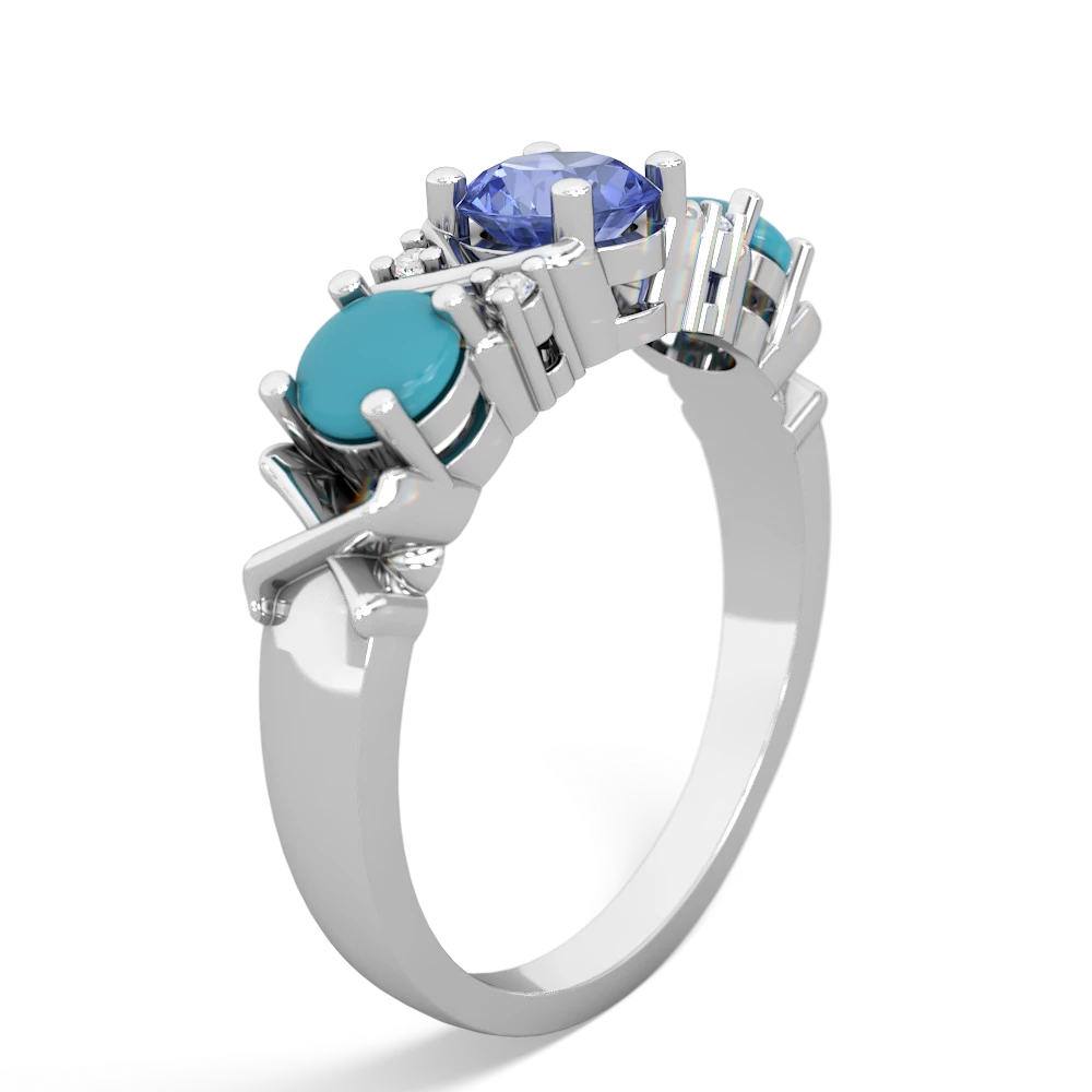 Tanzanite Hugs And Kisses 14K White Gold ring R5016