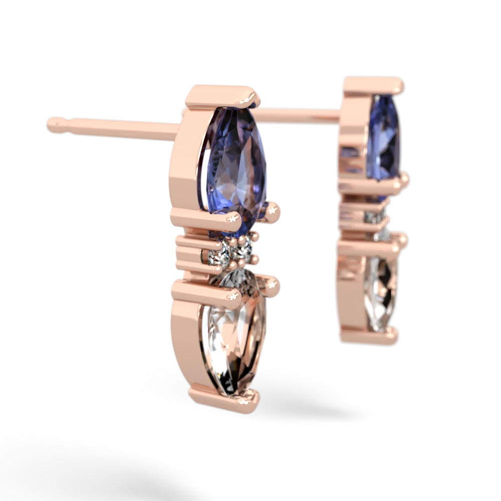 Tanzanite Bowtie Drop 14K Rose Gold earrings E0865