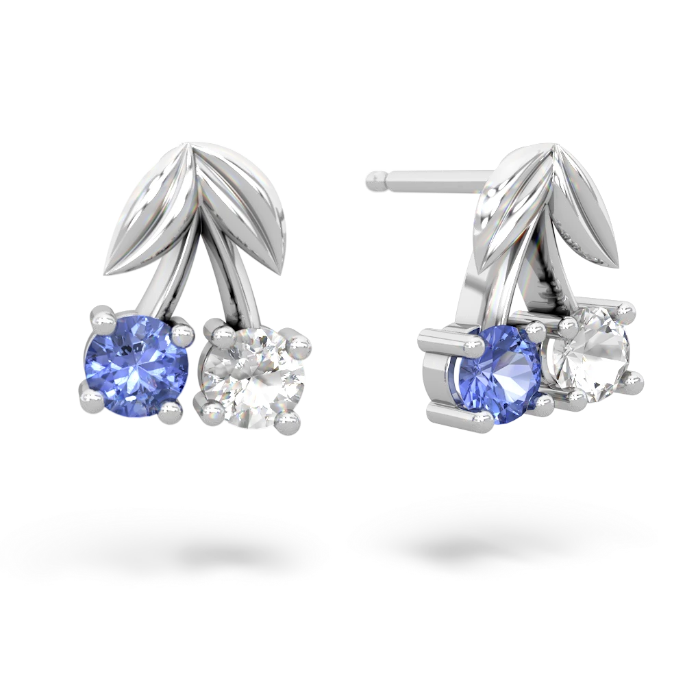 Tanzanite Sweet Cherries 14K White Gold earrings E7001