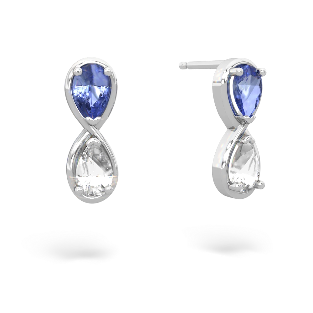 Tanzanite Infinity 14K White Gold earrings E5050