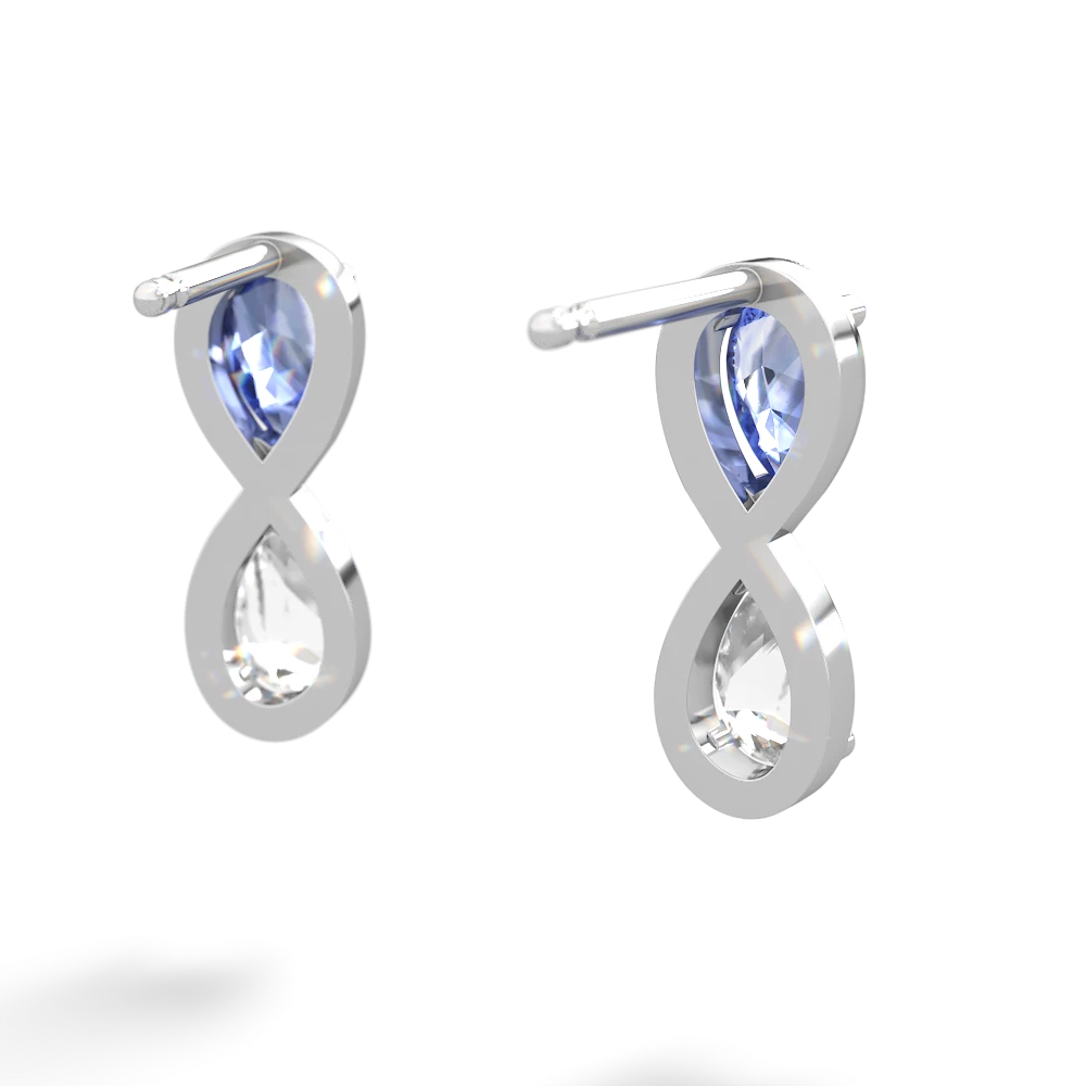 Tanzanite Infinity 14K White Gold earrings E5050