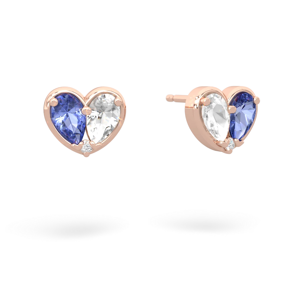 Tanzanite 'Our Heart' 14K Rose Gold earrings E5072