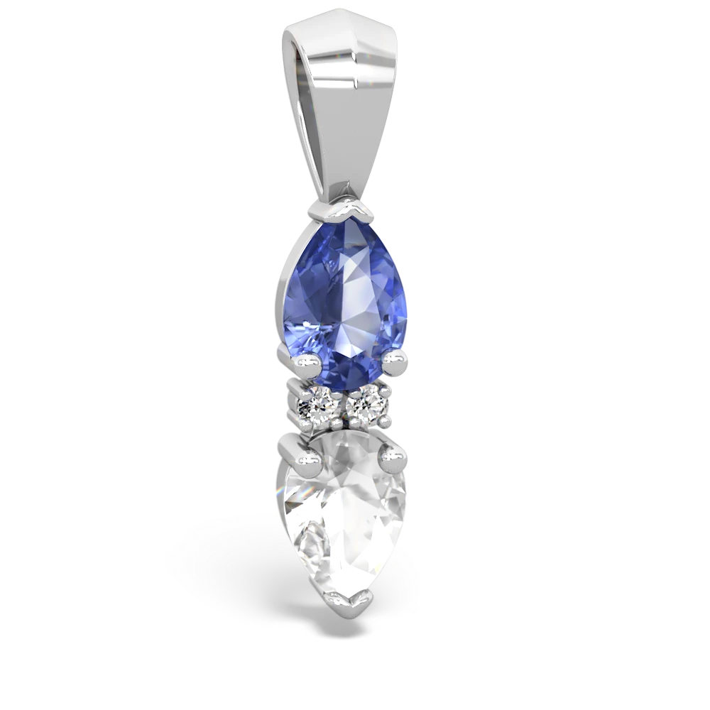 Tanzanite Bowtie Drop 14K White Gold pendant P0865