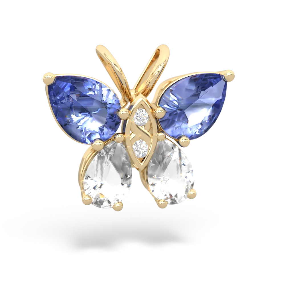 Tanzanite Butterfly 14K Yellow Gold pendant P2215