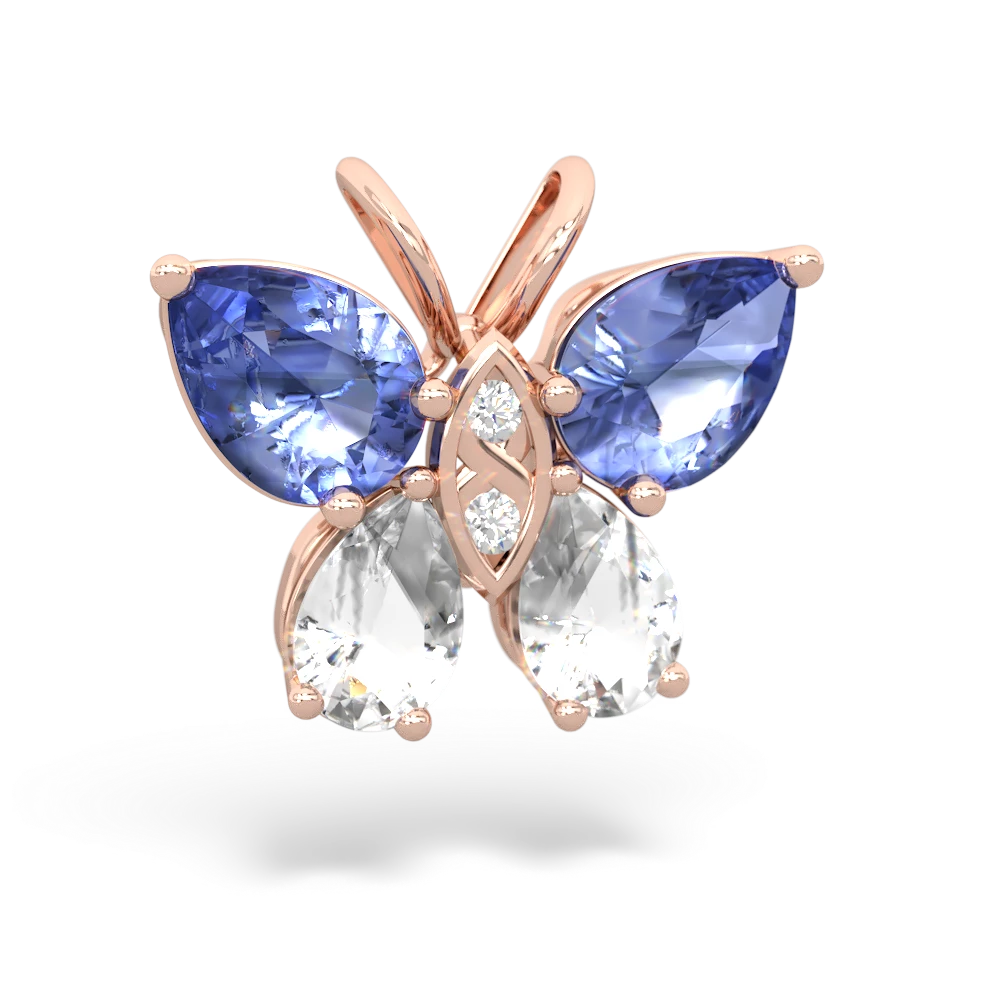 Tanzanite Butterfly 14K Rose Gold pendant P2215