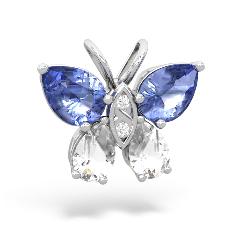 Tanzanite Butterfly 14K White Gold pendant P2215