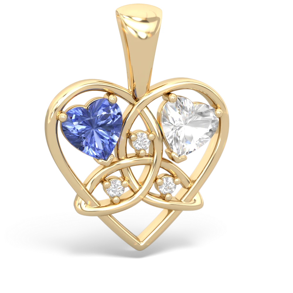 Tanzanite Celtic Trinity Heart 14K Yellow Gold pendant P5331