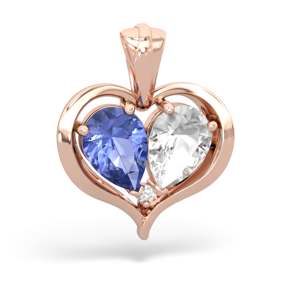 Tanzanite Two Become One 14K Rose Gold pendant P5330