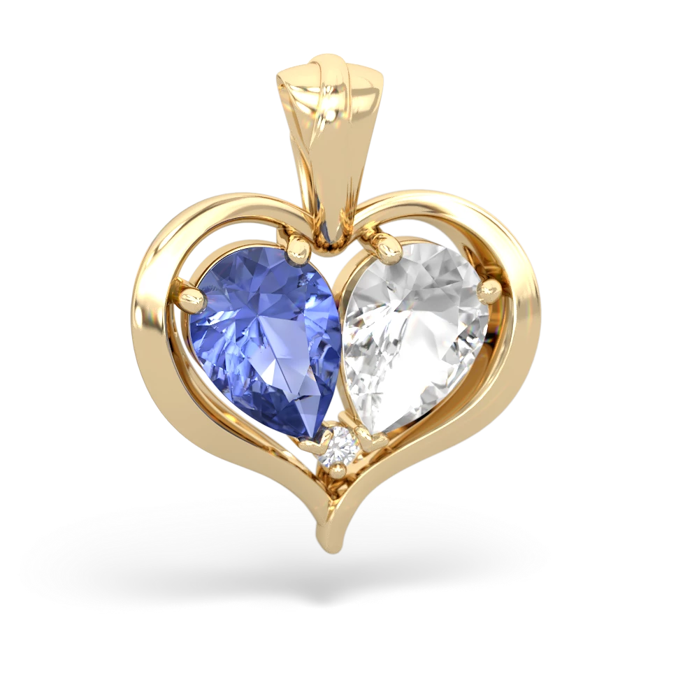 Tanzanite Two Become One 14K Yellow Gold pendant P5330