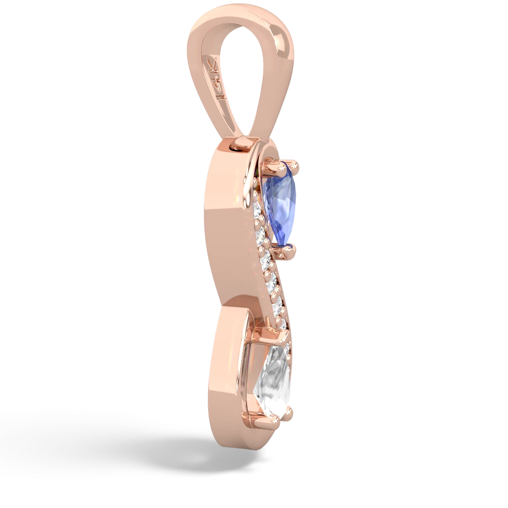 Tanzanite Diamond Infinity 14K Rose Gold pendant P5390