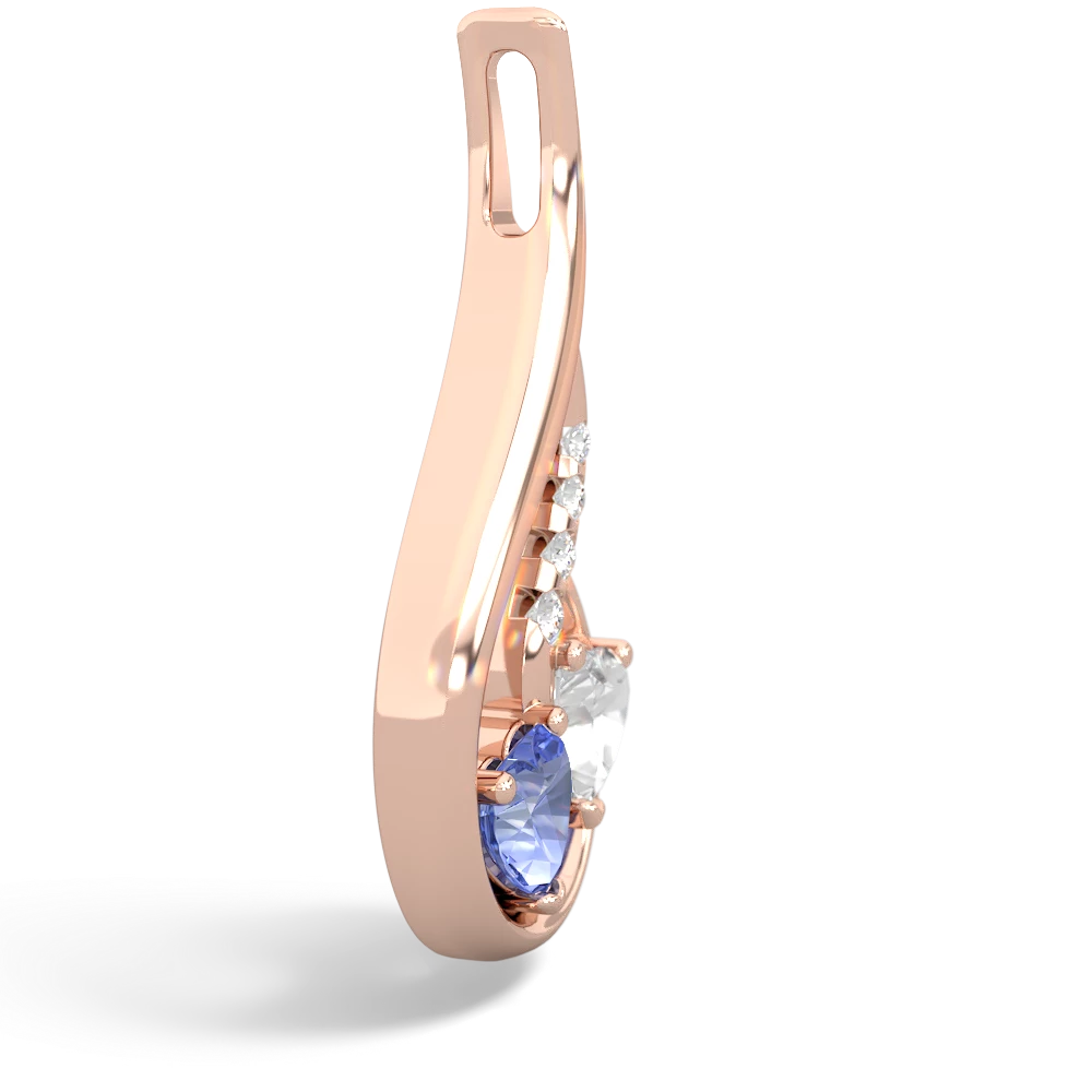 Tanzanite Keepsake Curves 14K Rose Gold pendant P5450